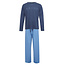 Phil & Co Phil & Co Long Men's Winter Pajama Set Cotton Daily Motivation Dark Blue