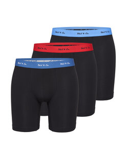 Phil & Co Boxershorts Heren Met Lange Pijpen Boxer Briefs 3-Pack Zwart