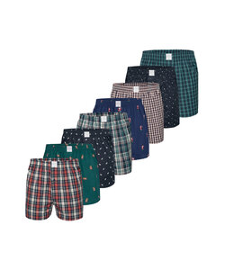 MG-1 Wide Winter Boxer Shorts Men's Checked / Christmas Prints 8-Pack