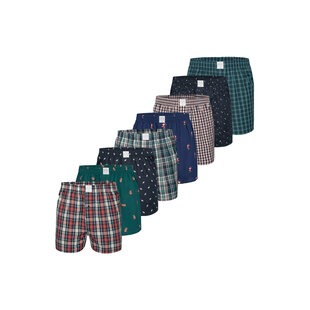 MG-1 Wijde Winter Boxershorts Heren Geblokt / Kerst Prints 8-Pack