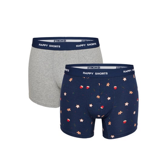 Happy Shorts Happy Shorts 2-Pack Kerst Boxershorts Heren Koekjes