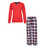 By Louise By Louise Ladies Pajama Set With Flannel Pajama Pants Red