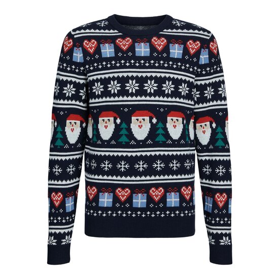 Jack & Jones Junior Jack & Jones Junior Kersttrui Jongens JORFESTIVE Donkerblauw