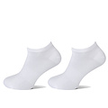 Basset Basset Ladies/Men's Bamboo Sneaker Socks 2-Pack White