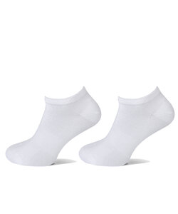 Basset Dames/Heren Bamboe Sneaker Sokken 2-Pack Wit