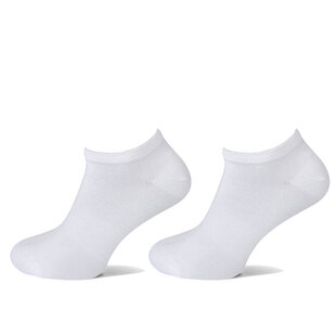 Basset Ladies/Men's Bamboo Sneaker Socks 2-Pack White