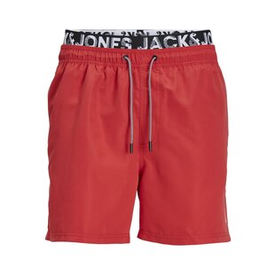 Jack & Jones Junior Jongens Zwemshort JPSTFIJI Dubbele Waistband Rood