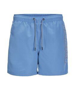 Jack & Jones Plus Size Heren Zwemshort JPSTFIJI Double Logo Lichtblauw