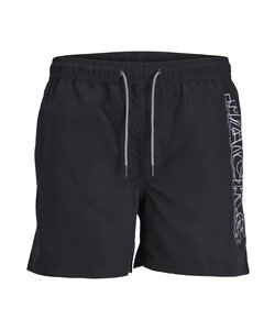 Jack & Jones Heren Zwemshorts JPSTFIJI Double Logo Effen Zwart