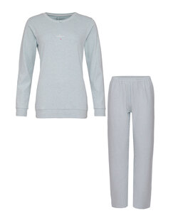 By Louise Dames Pyjama Set Lang Interlock Effen Mint Groen