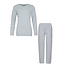 By Louise By Louise Dames Pyjama Set Lang Interlock Effen Mint Groen