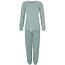 By Louise By Louise Dames Pyjama Set Lang Badstof Groen Gestreept