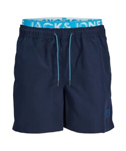 Jack & Jones Plus Size Heren Zwemshort JPSTFIJI Neon Dubbele Waistband Blauw