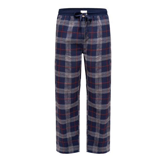 Phil & Co Phil & Co Heren Pyjamabroek Lang Geruit Flanel Blauw