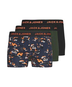 Jack & Jones Junior Boxershorts Trunks Jongens JACNEON Donkerblauw/Groen/Zwart