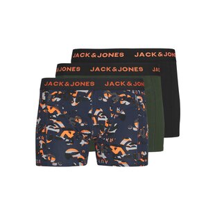 Jack & Jones Junior Boxershorts Trunks Jongens JACNEON Donkerblauw/Groen/Zwart