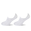 Basset Basset Dames/Heren Bamboe Sokken Invisible Footie 2-Pack Wit