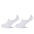Basset Basset Ladies/Men's Bamboo Socks Invisible Footie 2-Pack White