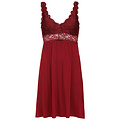 By Louise By Louise Slipdress Ladies Nightshirt With Lace Bordeaux Red