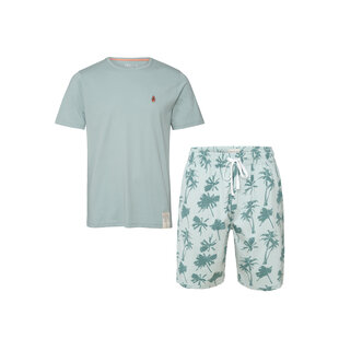 Phil & Co Heren Shortama Korte Pyjama Katoen Groen