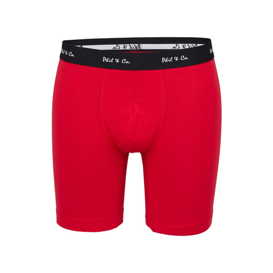 Phil & Co Phil & Co Boxer Shorts Men's Long-Pipe Boxer Briefs 4-Pack Red / Black