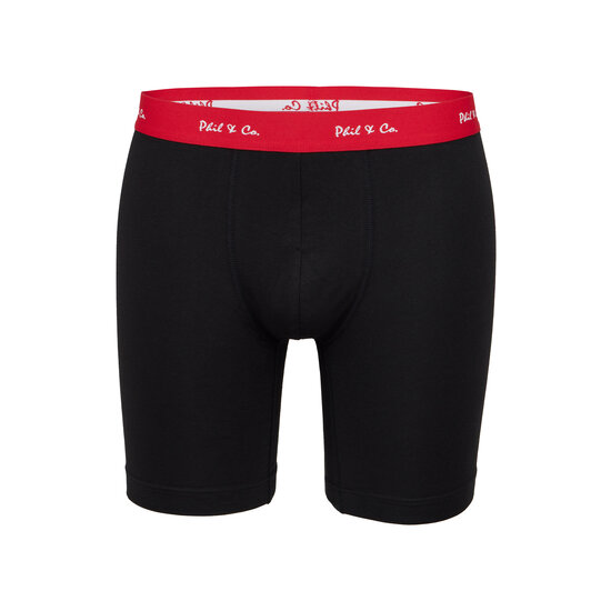 Phil & Co Phil & Co Boxer Shorts Men's Long-Pipe Boxer Briefs 4-Pack Red / Black