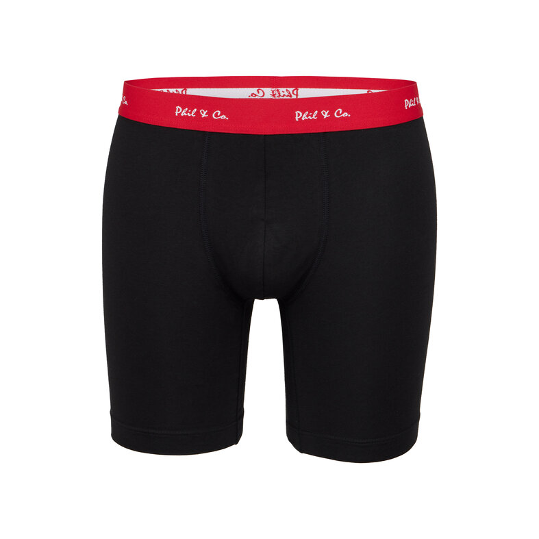 Phil & Co Phil & Co Boxershorts Heren Met Lange Pijpen Boxer Briefs 4-Pack Rood / Zwart