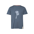 Phil & Co Phil & Co Heren Shortama Korte Pyjama Katoen Palm Print Donkerblauw