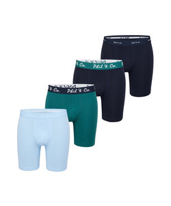 Phil & Co Boxer Shorts Men's Long-Pipe Boxer Briefs 4-Pack Blue / Green