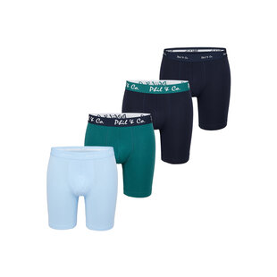 Phil & Co Boxer Shorts Men's Long-Pipe Boxer Briefs 4-Pack Blue / Green