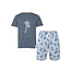 Phil & Co Phil & Co Men's Short Pyjamas Short Pyjamas Cotton Palm Print Dark Blue
