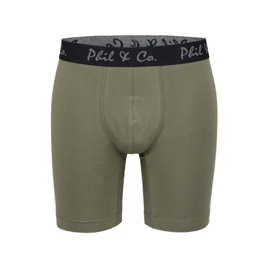 Phil & Co Phil & Co Boxer Shorts Men's Long-Pipe Boxer Briefs 4-Pack Green / Black