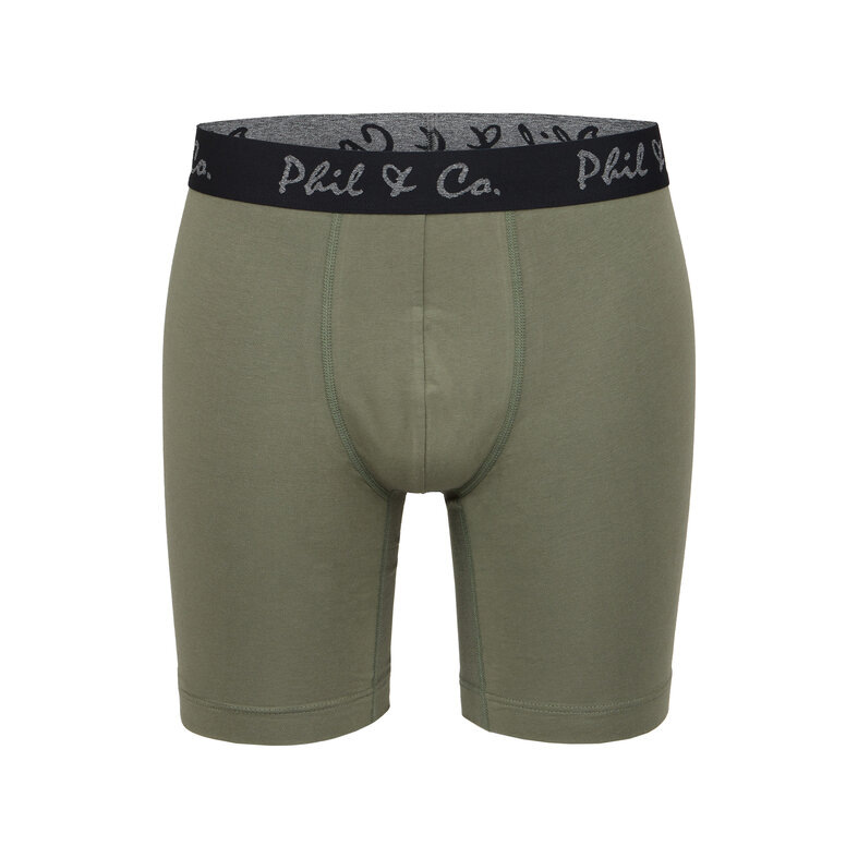 Phil & Co Phil & Co Boxer Shorts Men's Long-Pipe Boxer Briefs 4-Pack Green / Black