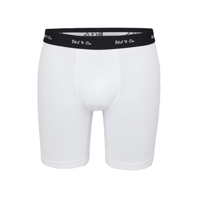 Phil & Co Phil & Co Boxer Shorts Men's Long-Pipe Boxer Briefs 4-Pack White / Grey