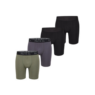 Phil & Co Boxershorts Heren Met Lange Pijpen Boxer Briefs 4-Pack Groen / Zwart