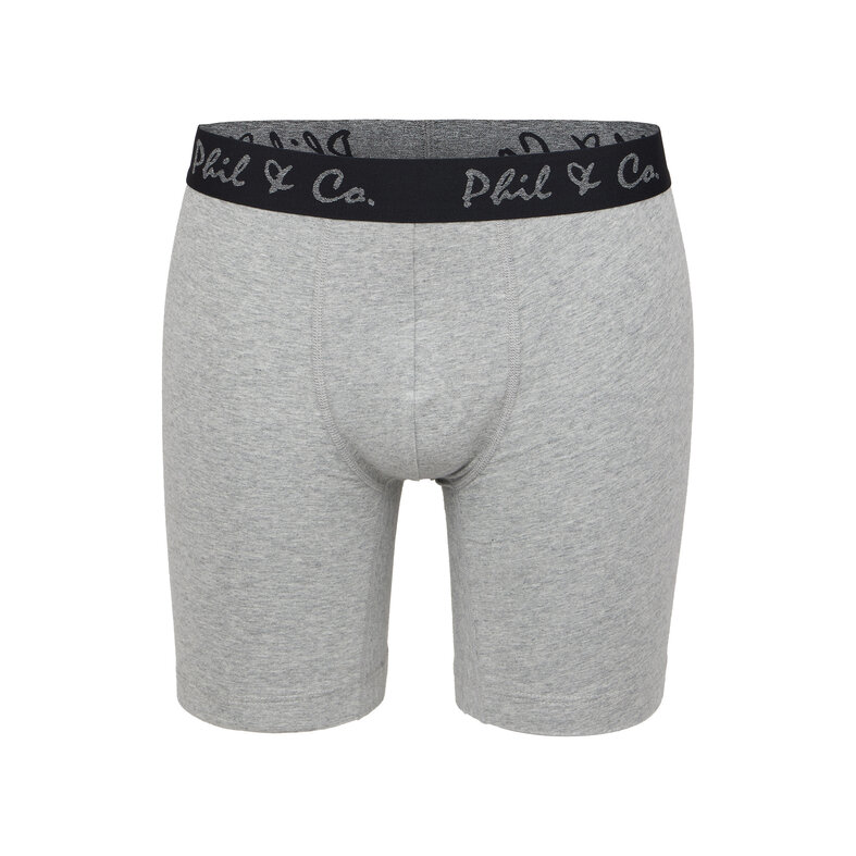 Phil & Co Phil & Co Boxer Shorts Men's Long-Pipe Boxer Briefs 4-Pack White / Grey
