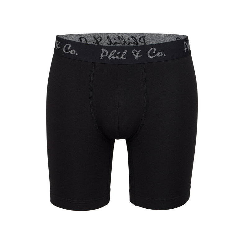 Phil & Co Phil & Co Boxershorts Heren Met Lange Pijpen Boxer Briefs 4-Pack Wit / Grijs