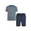 Phil & Co Phil & Co Heren Shortama Korte Pyjama Katoen Blauw / Grijs Gestreept