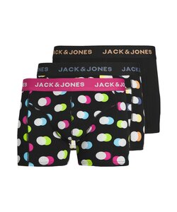 Jack & Jones Men's Boxer Shorts Trunks JACREESE Dotted Black 3-Pack