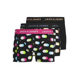 Jack & Jones Heren Boxershorts Trunks JACREESE Gestipt Zwart 3-Pack