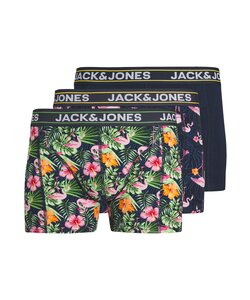 Jack & Jones Heren Boxershorts Trunks JACPINK Flamingo Print 3-Pack