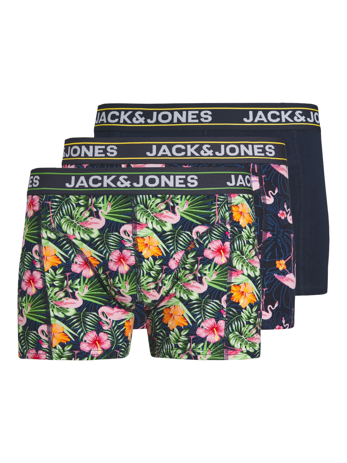 Jack Jones Jack Jones Heren Boxershorts Trunks JACPINK Flamingo Print 3 Pack