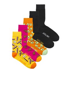 Jack & Jones Men's Socks JACBREAKFAST Breakfast Print 5-Pack