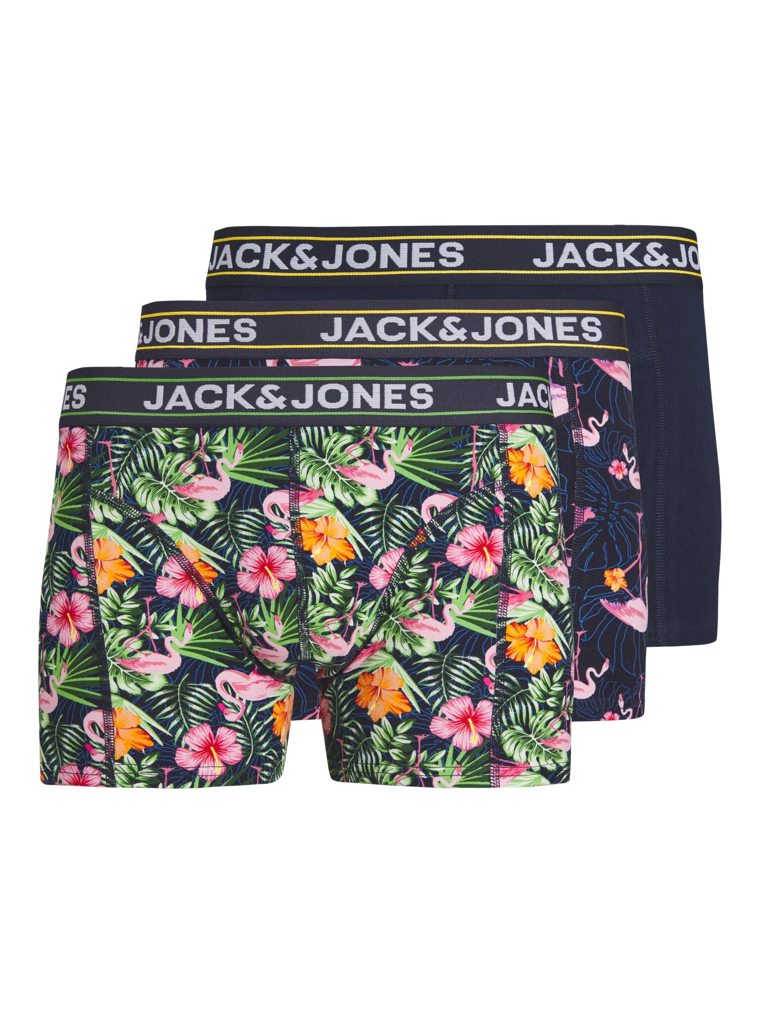 Jack Jones Junior Jack Jones Junior Boxershorts Jongens Trunks JACPINK Flamingoprint 3 Pack