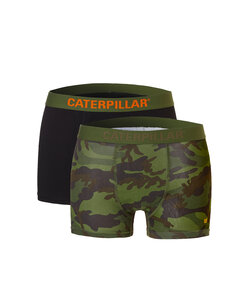 CAT Men's Boxer Shorts Plain Camouflage Green 2-Pack