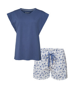 By Louise Dames Korte Pyjama Set Shortama Blauw