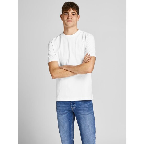 Jack & Jones Jack & Jones Heren T-shirt JJERELAXED Ronde Hals Effen Wit