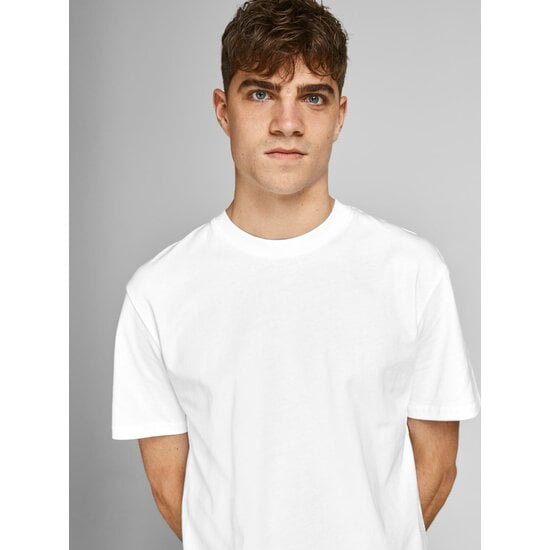 Jack & Jones Jack & Jones Heren T-shirt JJERELAXED Ronde Hals Effen Wit