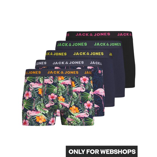 Jack & Jones Jack & Jones Plus Size Heren Boxershorts Trunks JACPINK Flamingoprint 5-Pack