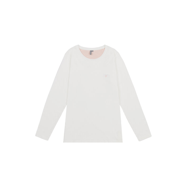 By Louise By Louise Dames Pyjama Set Lang Wit/Grijs Gestreept